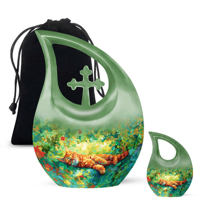 Orange Cat Urns For Ashes - Cremation Urn Men