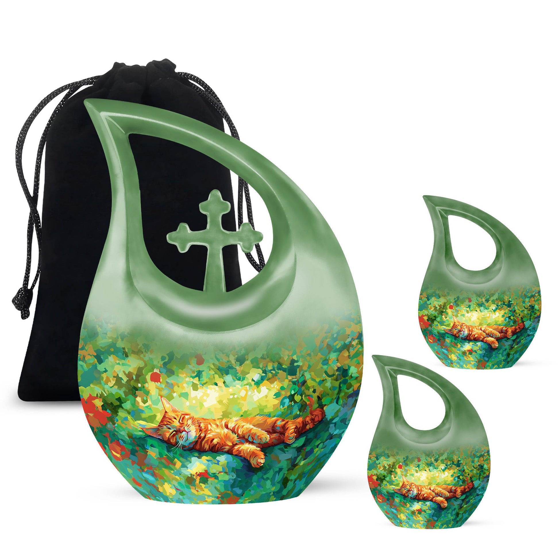 Orange Cat Urns For Ashes - Cremation Urn Men
