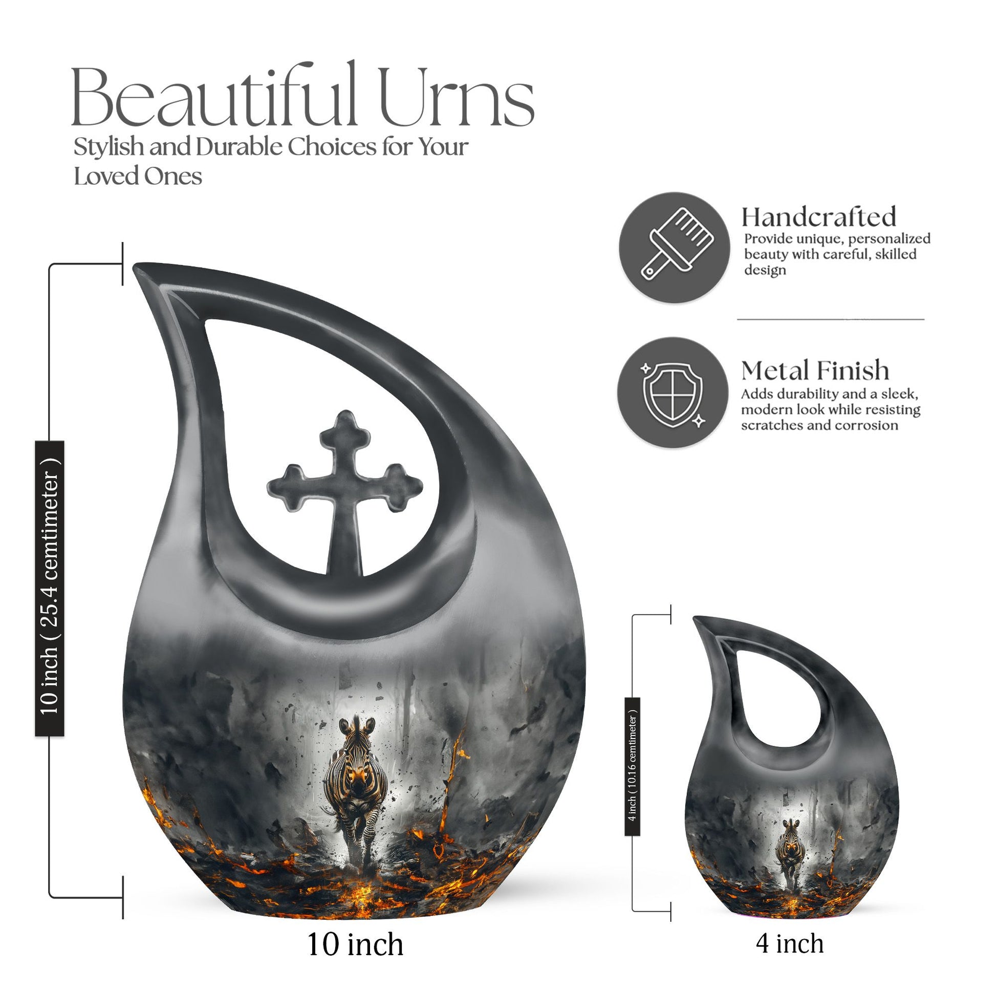 Zebra Urns For Ashes - Burial Urn Men