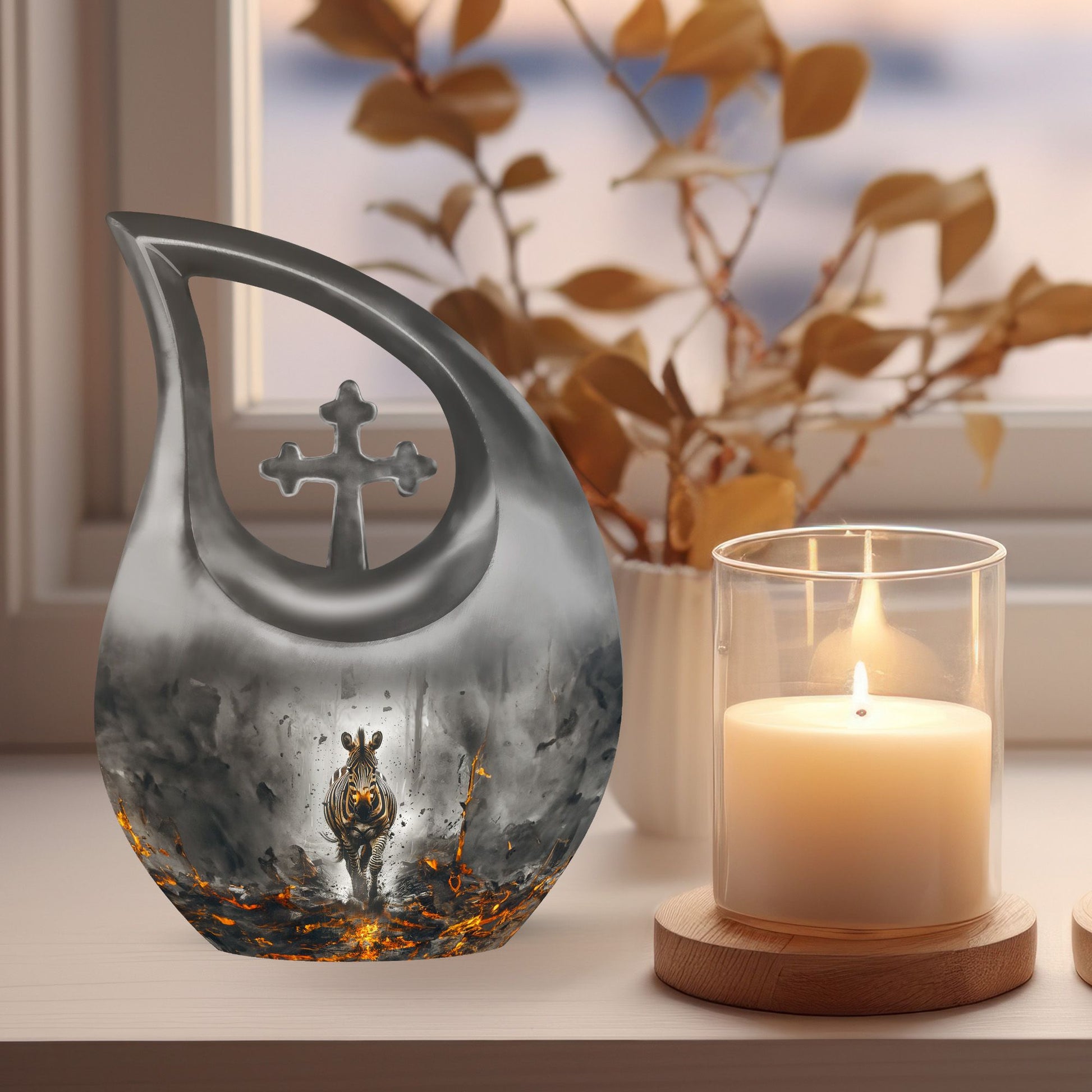 Zebra Urns For Ashes - Burial Urn Men