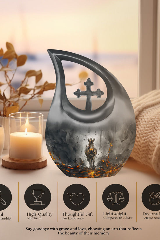 Zebra Urns For Ashes - Burial Urn Men