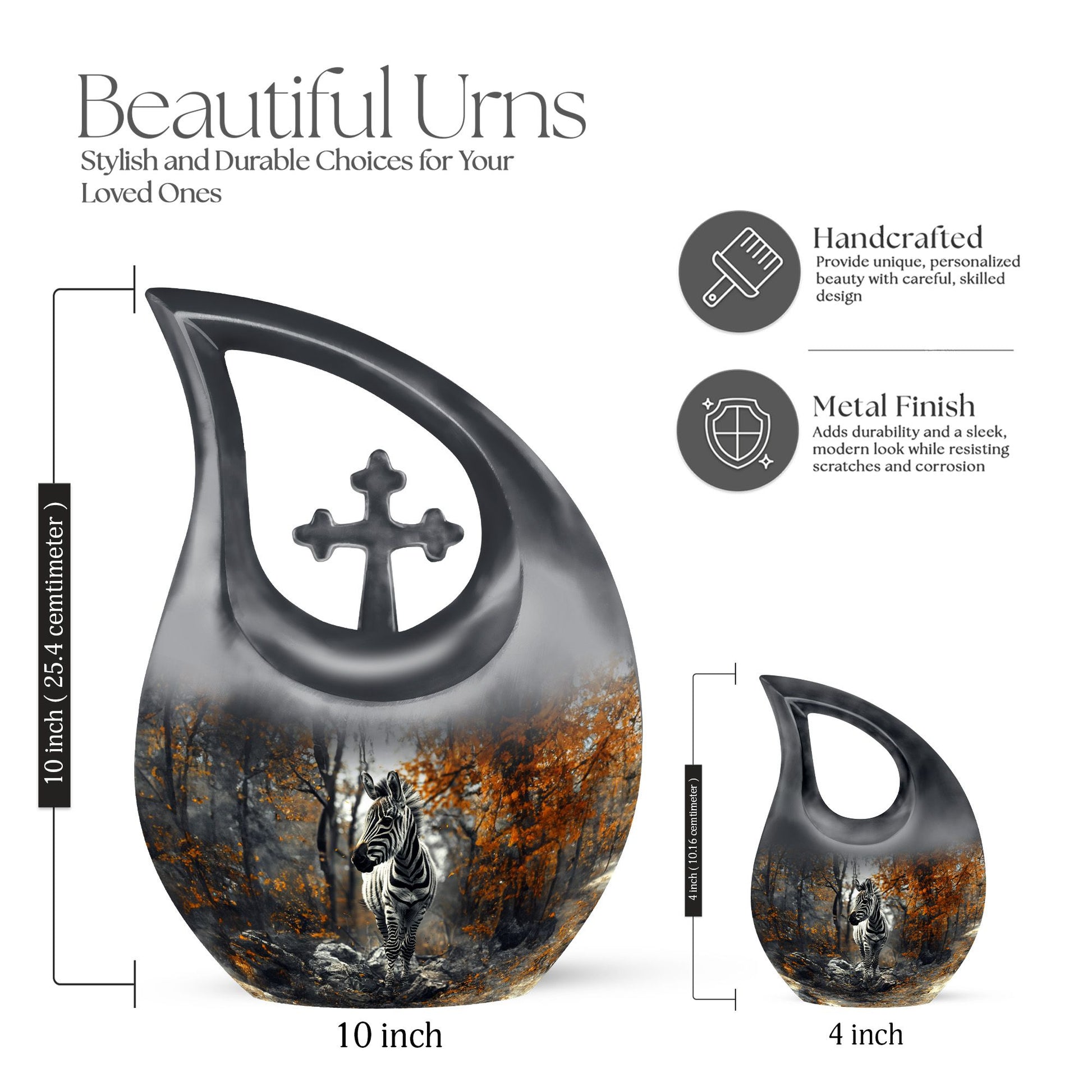 Zebra Urns For Ashes - Keepsake Urns For Men Ashes