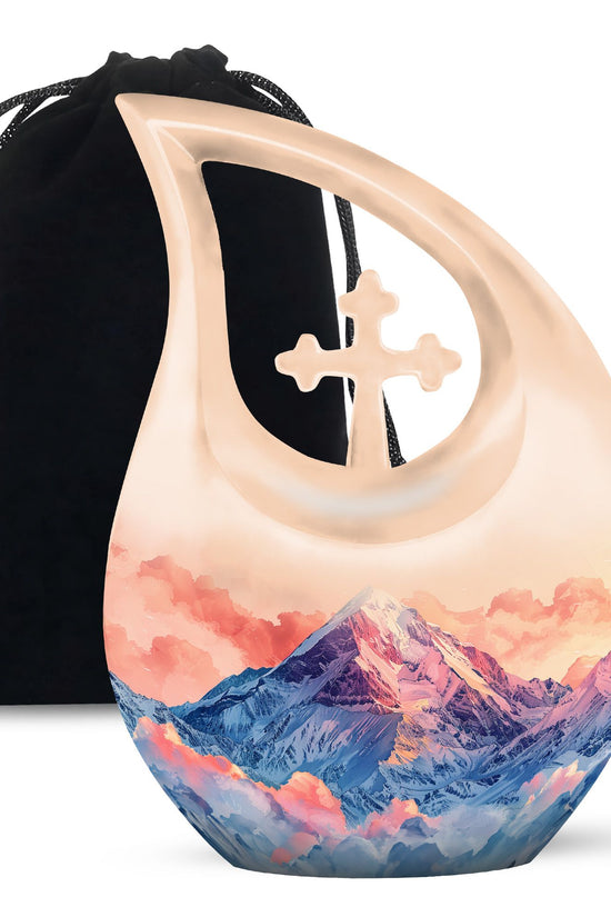 Artistic Mountain Cremation Urn - Nature Memorial Urn For Loved Ones