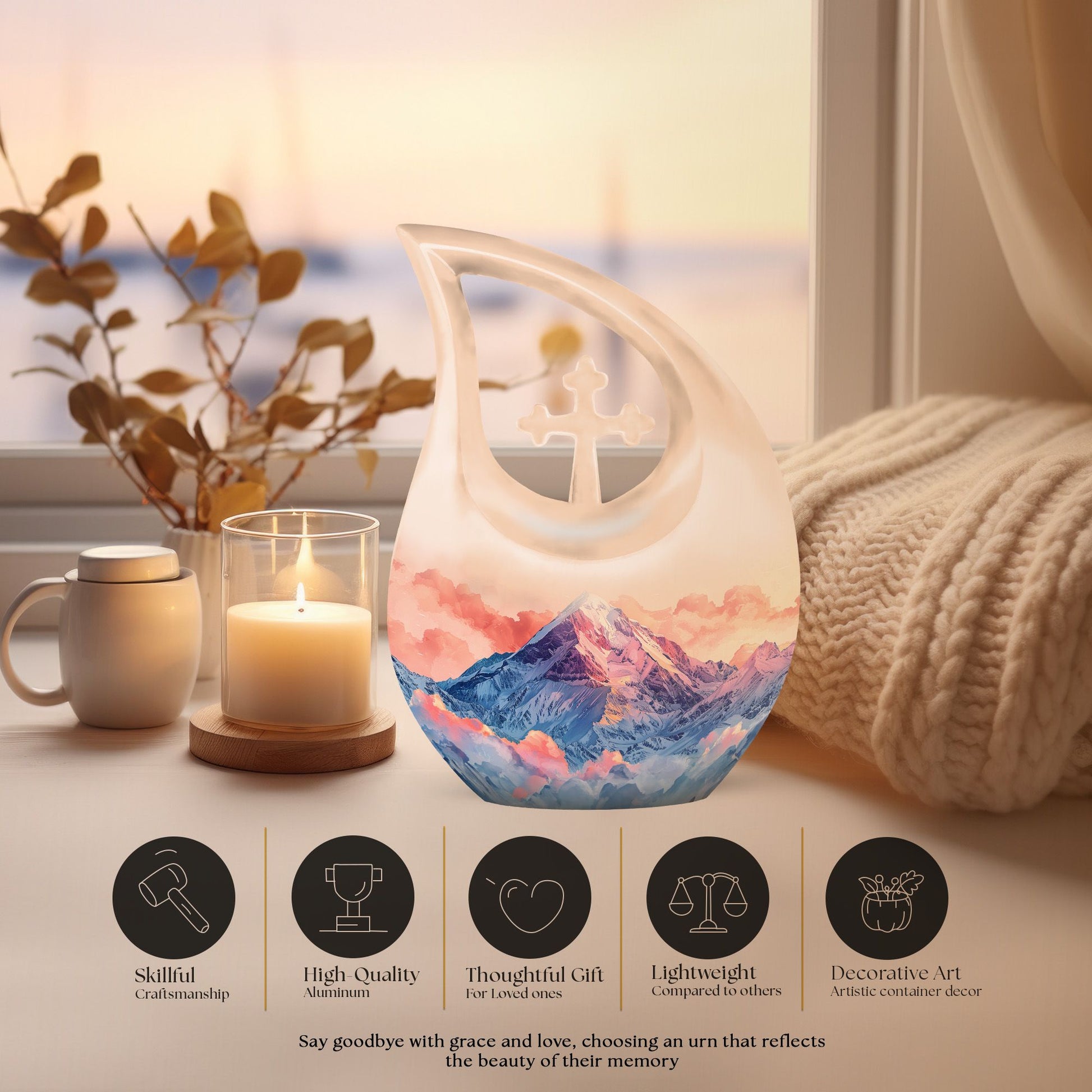 Mountains Urns For Ashes - Small Urns For Human Ashes Adult Female