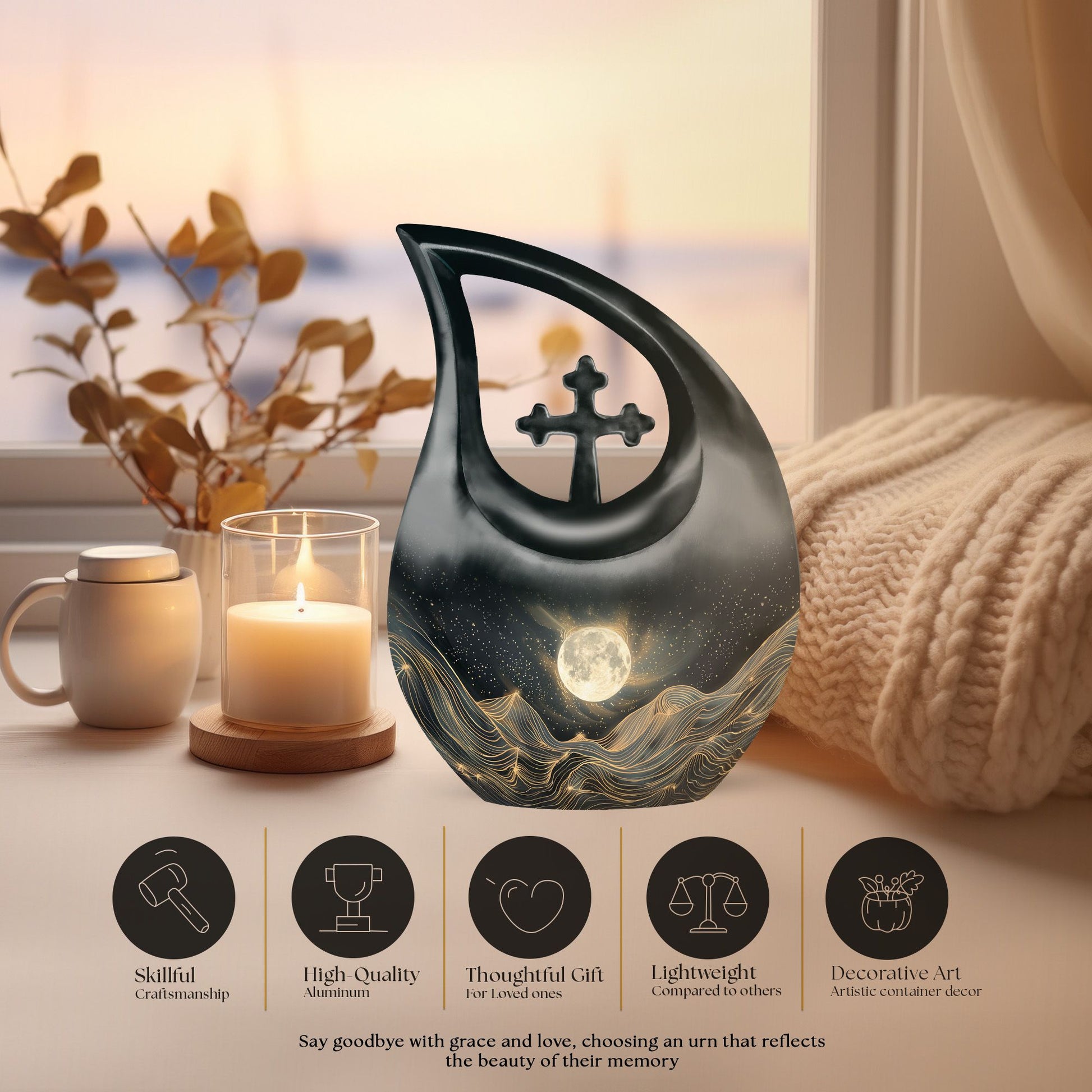 Lunar Urns For Ashes - Urns For Adult Female Mom
