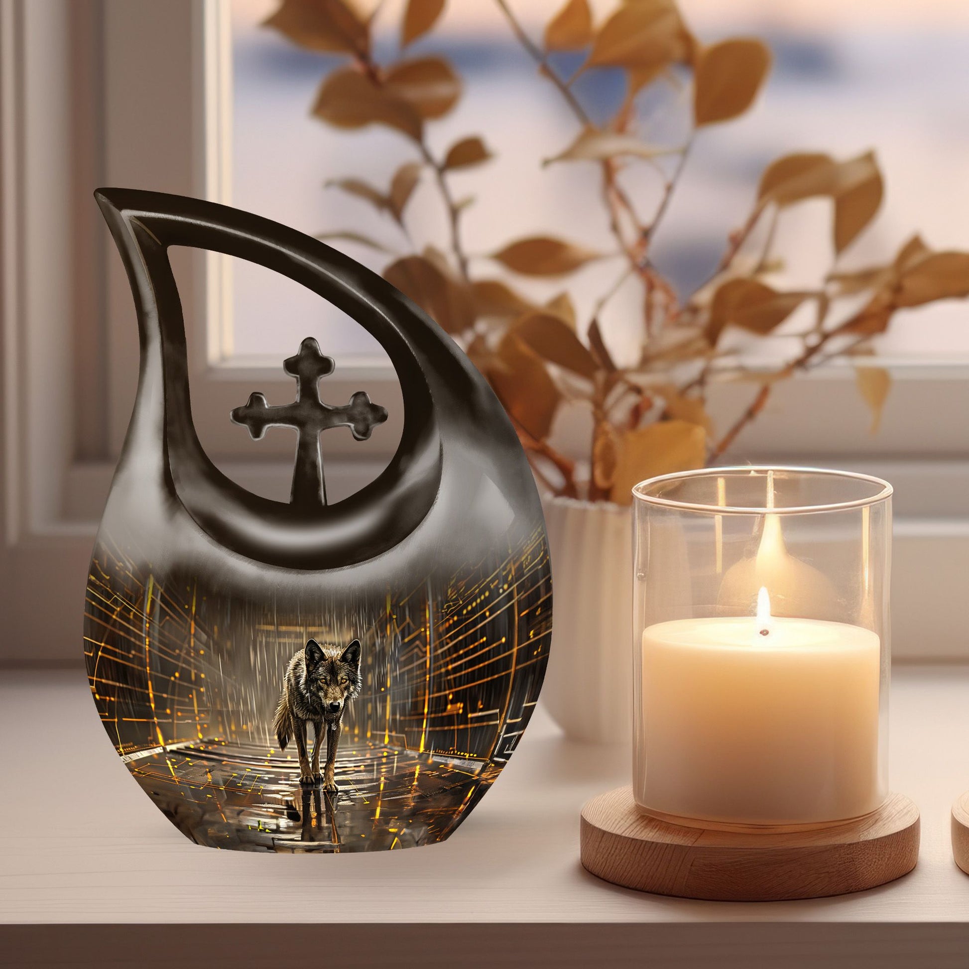 Wolf Urns For Ashes - Funeral Adult Urn