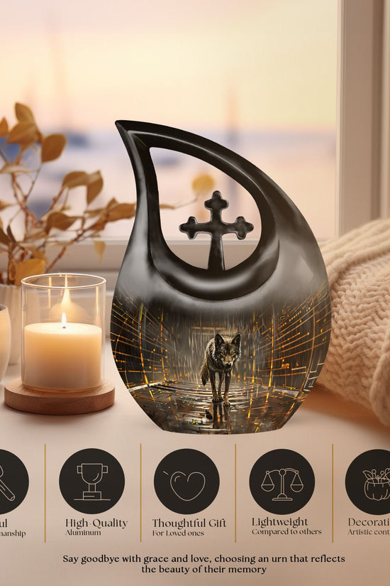 Wolf Urns For Ashes - Funeral Adult Urn
