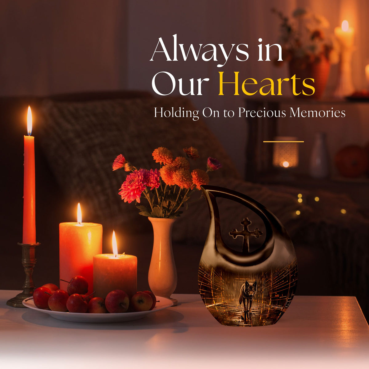 Wolf Urns For Ashes - Funeral Adult Urn