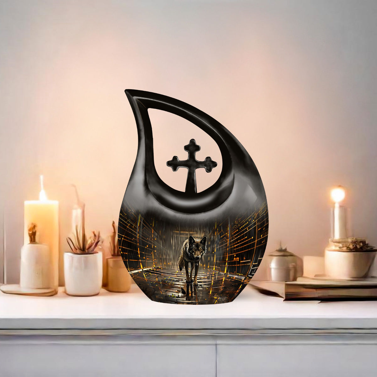 Wolf Urns For Ashes - Funeral Adult Urn