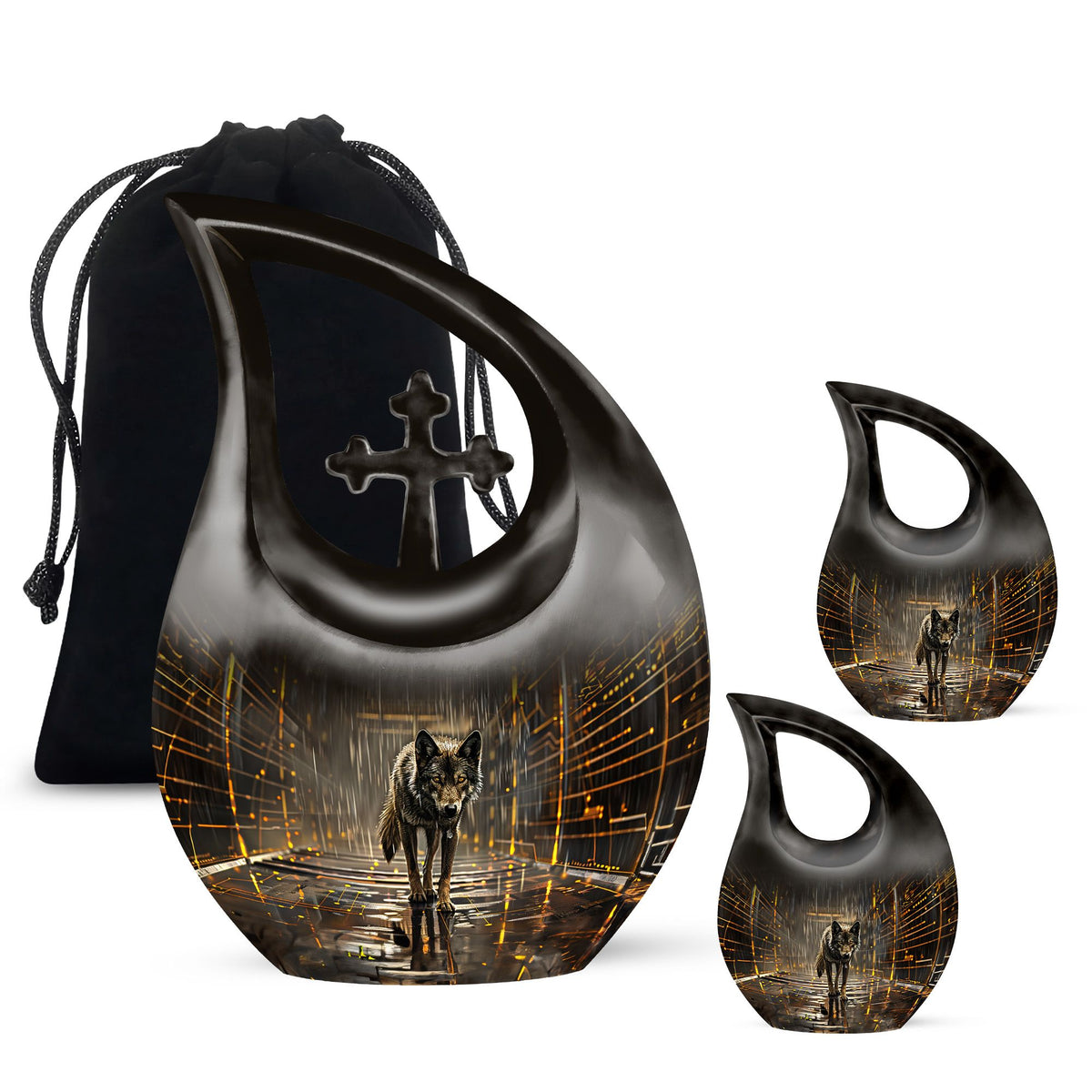 Wolf Urns For Ashes - Funeral Adult Urn