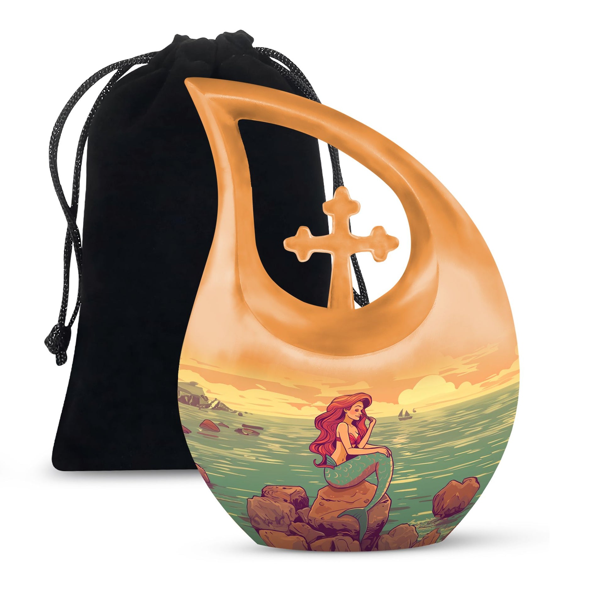 Beach Mermaid Memorial Urn - Artistic Memorial Urn For Loved Ones