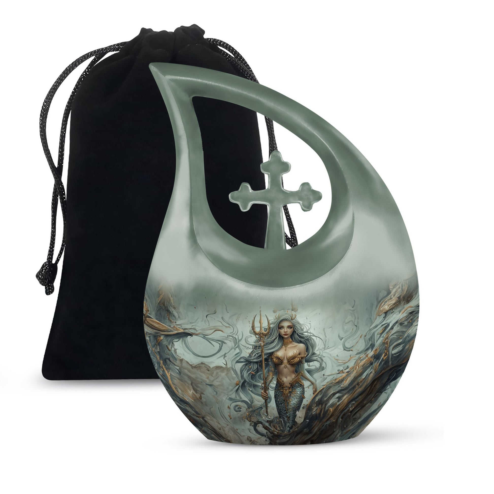 Beautiful Mermaid Theme Cremation Urn - Sea Theme Funeral Urn For Female