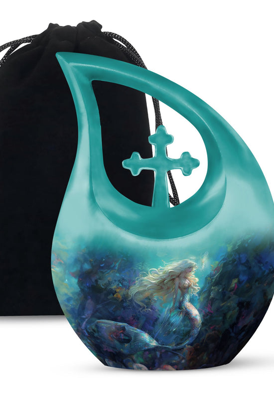 Underwater Mermaid Ashes Urn - Artistic Memorial Urn for Loved Ones