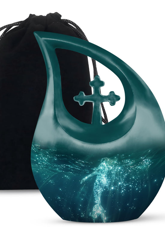 Sparkling Mermaid Ashes Urn - Artistic Memorial Urn For Loved Ones