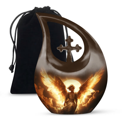 Goddess Angel Funeral Urn - Golden Sunlight Memorial Urn For Human Ashes