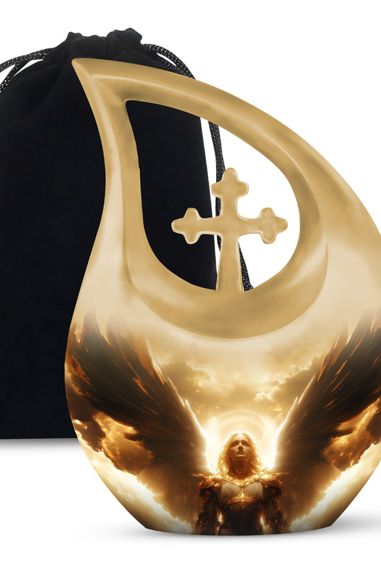 Golden Heaven Angel Cremation Urn - Divine Angel Cremation Urn For Adult Ashes