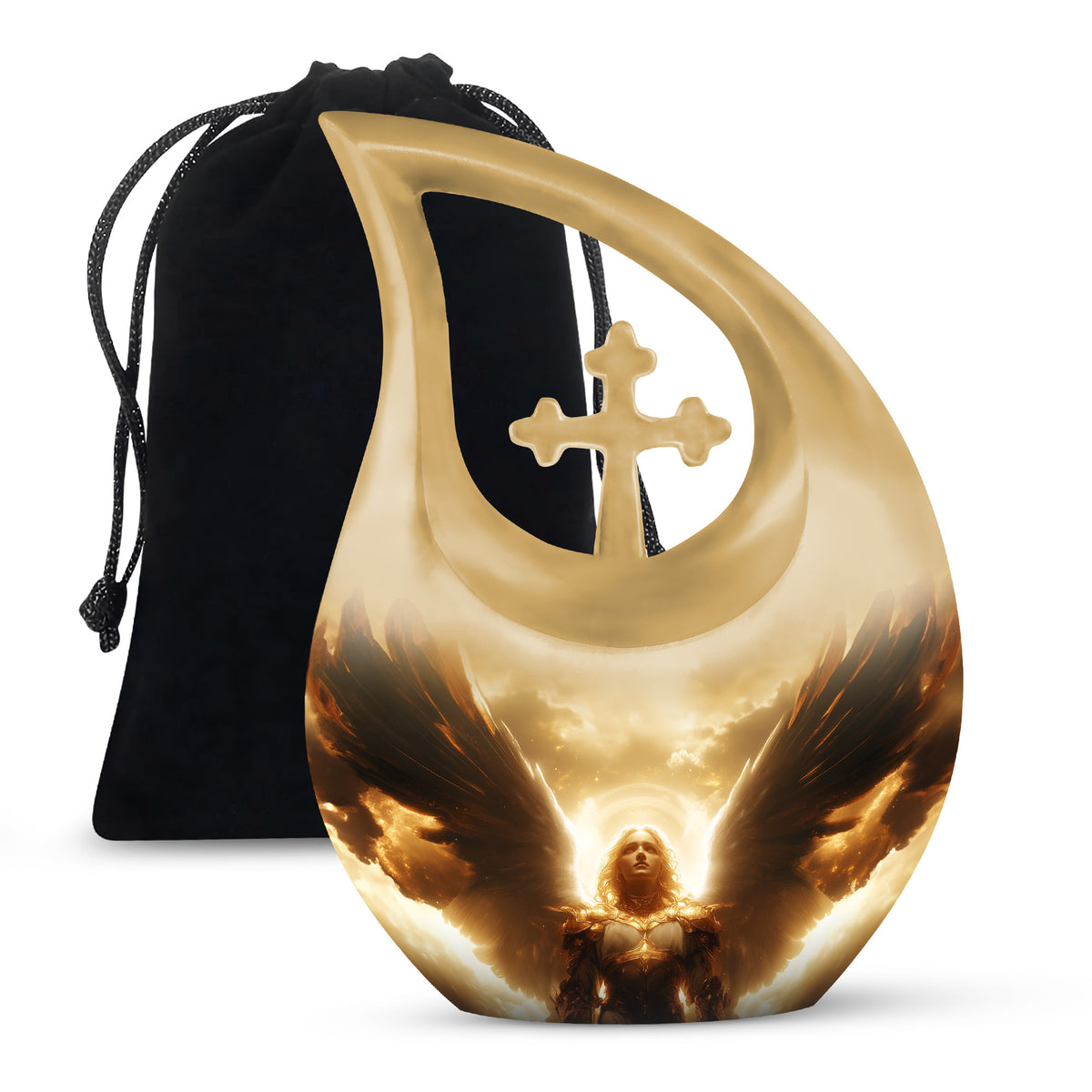 Golden Heaven Angel Cremation Urn - Divine Angel Cremation Urn For Adult Ashes