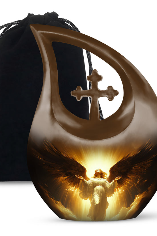 Spiritual Angel Funeral Urn - Golden Heaven Cremation Urn For Ashes