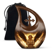 Halo Angel Memorial Urn - Golden Light Funeral Urn For Adult Ashes