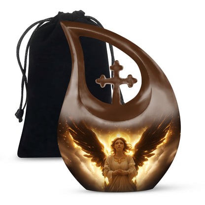 Halo Angel Memorial Urn - Golden Light Funeral Urn For Adult Ashes