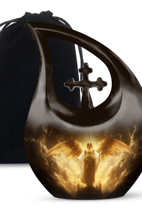 Royal Golden Angel Memorial Urn - Guardian Angel Cremation Urn For Ashes