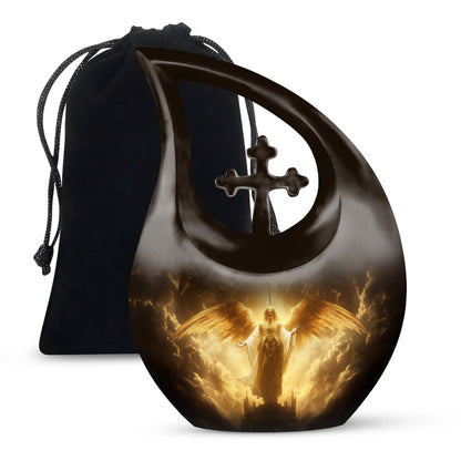 Royal Golden Angel Memorial Urn - Guardian Angel Cremation Urn For Ashes