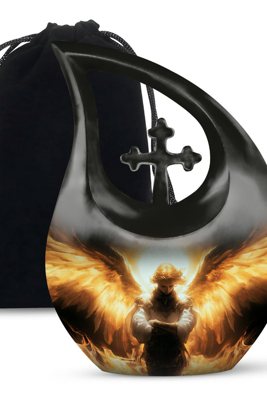 Beautiful Angel Cremation Urn – Elegant Golden Glow Urn For Loved Ones