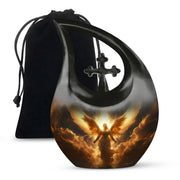 Heavenly Guardian Angel Funeral Urn - Golden Cloud Memorial Urn For Ashes