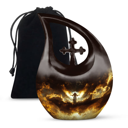 Guardian Angel Cremation Urn - Heavenly Glow Funeral Urn For Burial