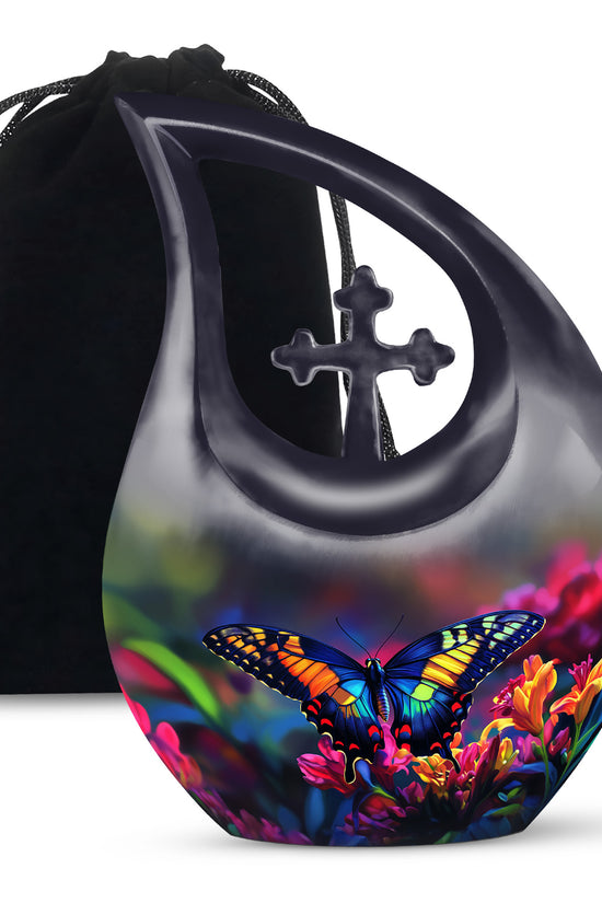 Colorful Butterfly Cremation Urn For Human Ashes Male & Female