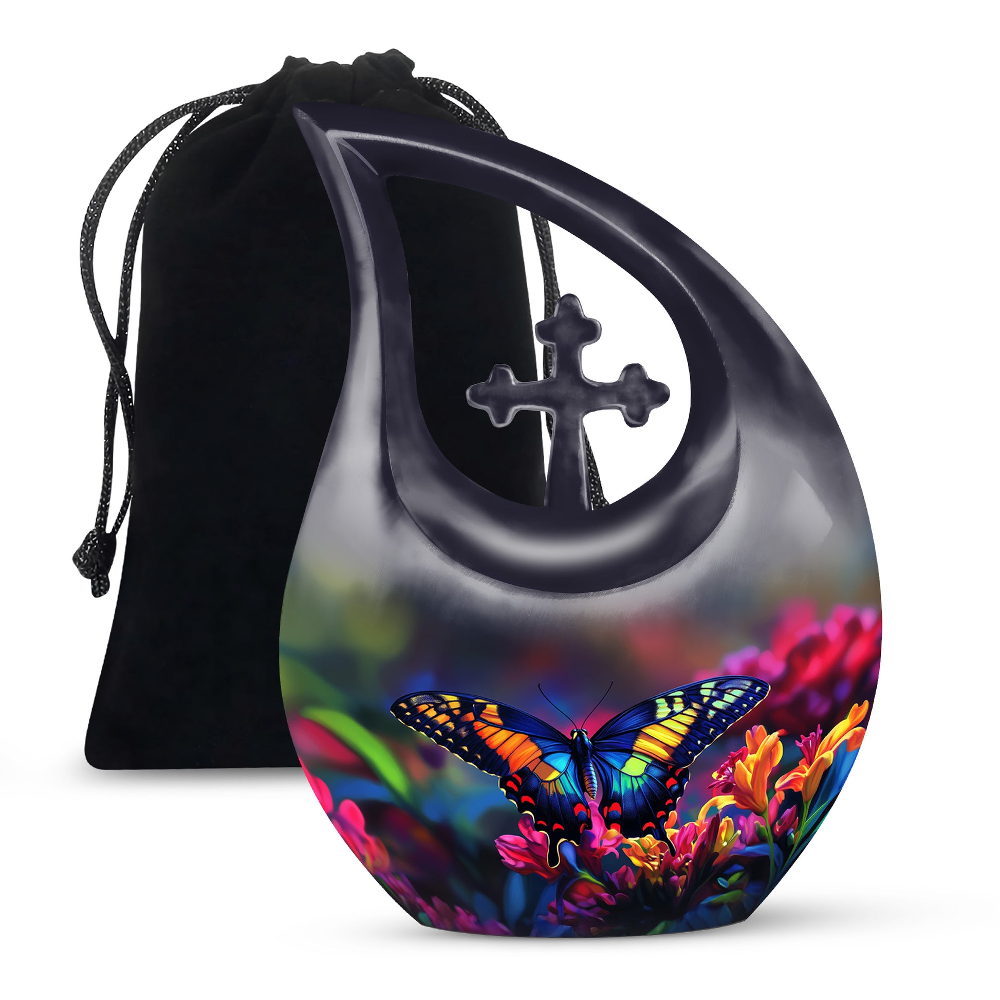 Colorful Butterfly Cremation Urn For Human Ashes Male & Female