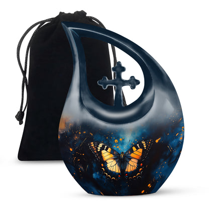 Monarch Butterfly Large Cremation Urn For Ashes For Adult Female