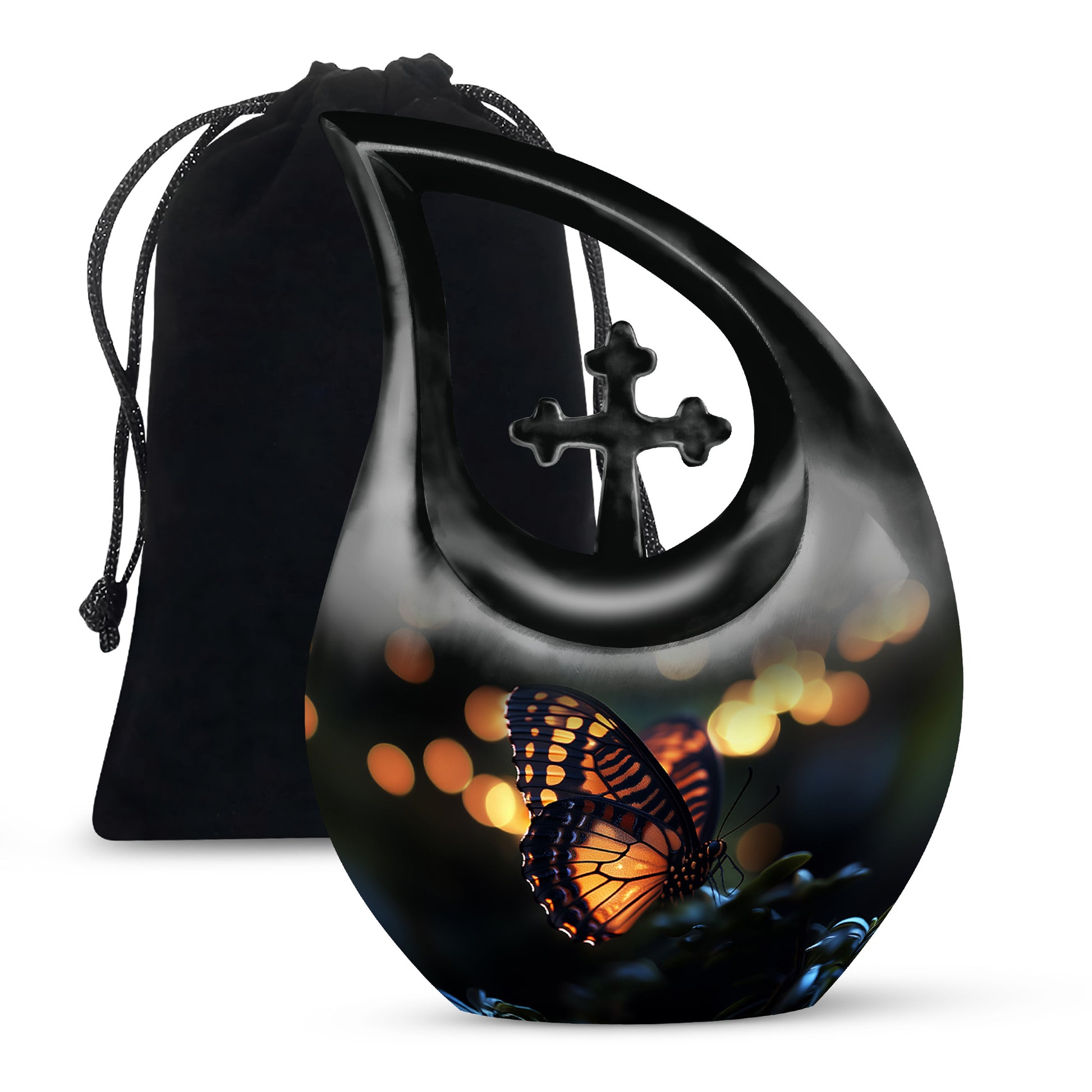 Yellow Monarch Butterfly Urn For Ashes - Large Urn For Men & Women