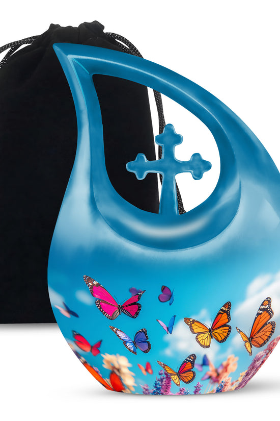 Colorful Butterflies Urns For Ashes - Large Urn For Male & Female