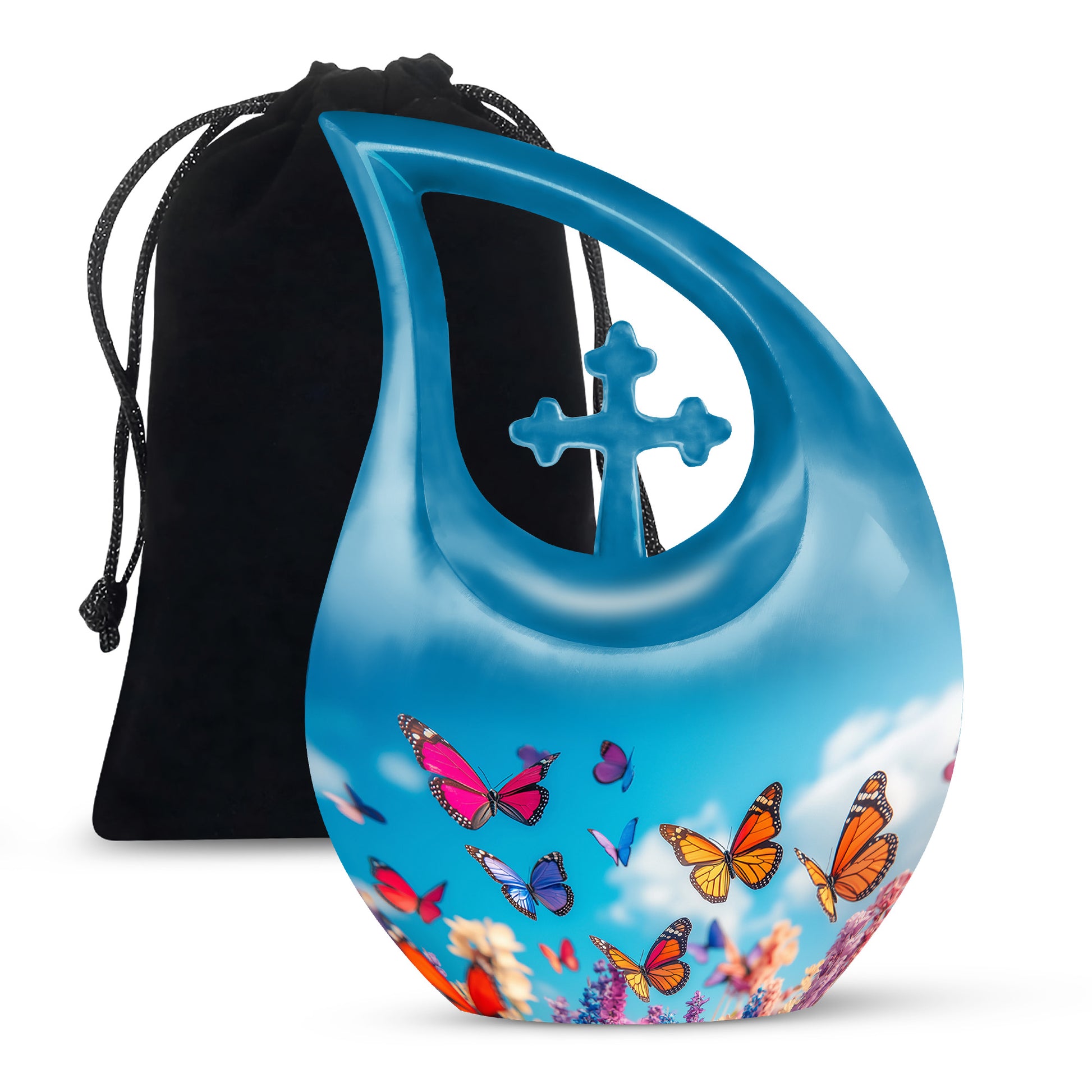 Colorful Butterflies Urns For Ashes - Large Urn For Male & Female