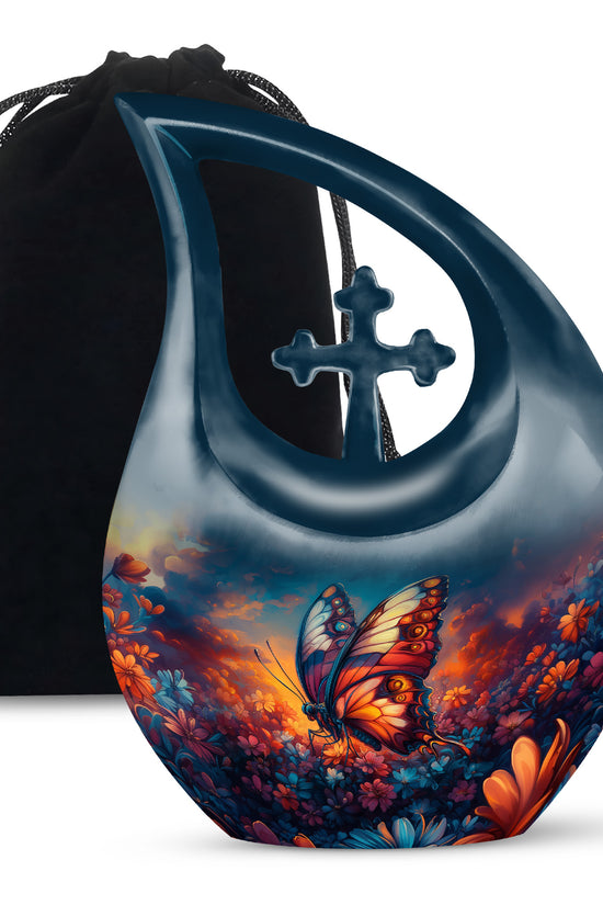 Monarch Butterfly Sunset Cremation Urn - Artistic Urns For Women