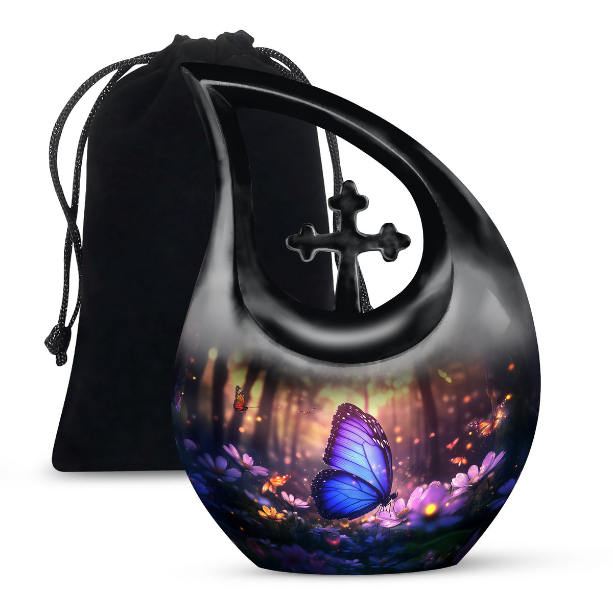 Blue Butterfly Cremation Urn For Ashes - Blue Butterfly Urn For Mom