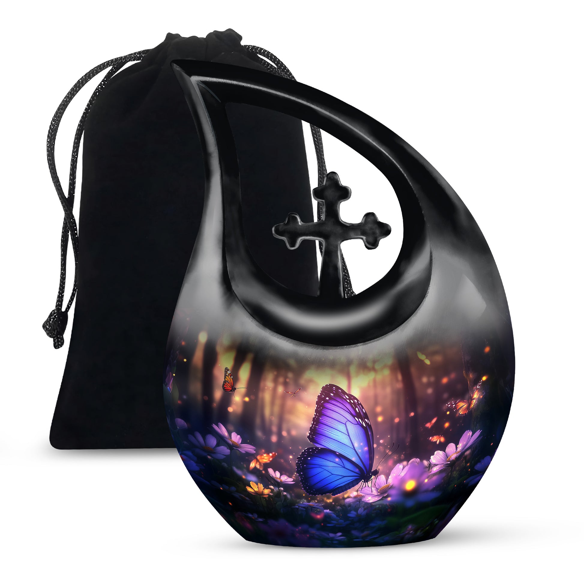 Blue Butterfly Cremation Urn For Ashes - Blue Butterfly Urn For Mom