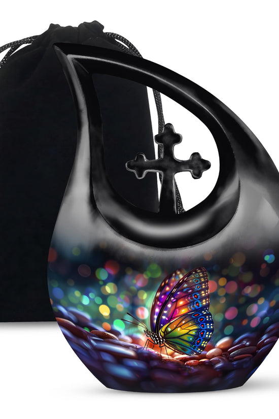 Colorful Butterfly Cremation Ashes Urn - Funeral Urns For Men and Women