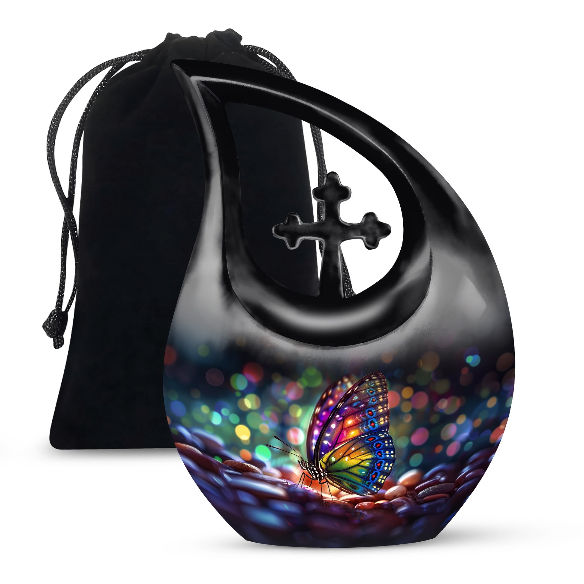 Colorful Butterfly Cremation Ashes Urn - Funeral Urns For Men and Women