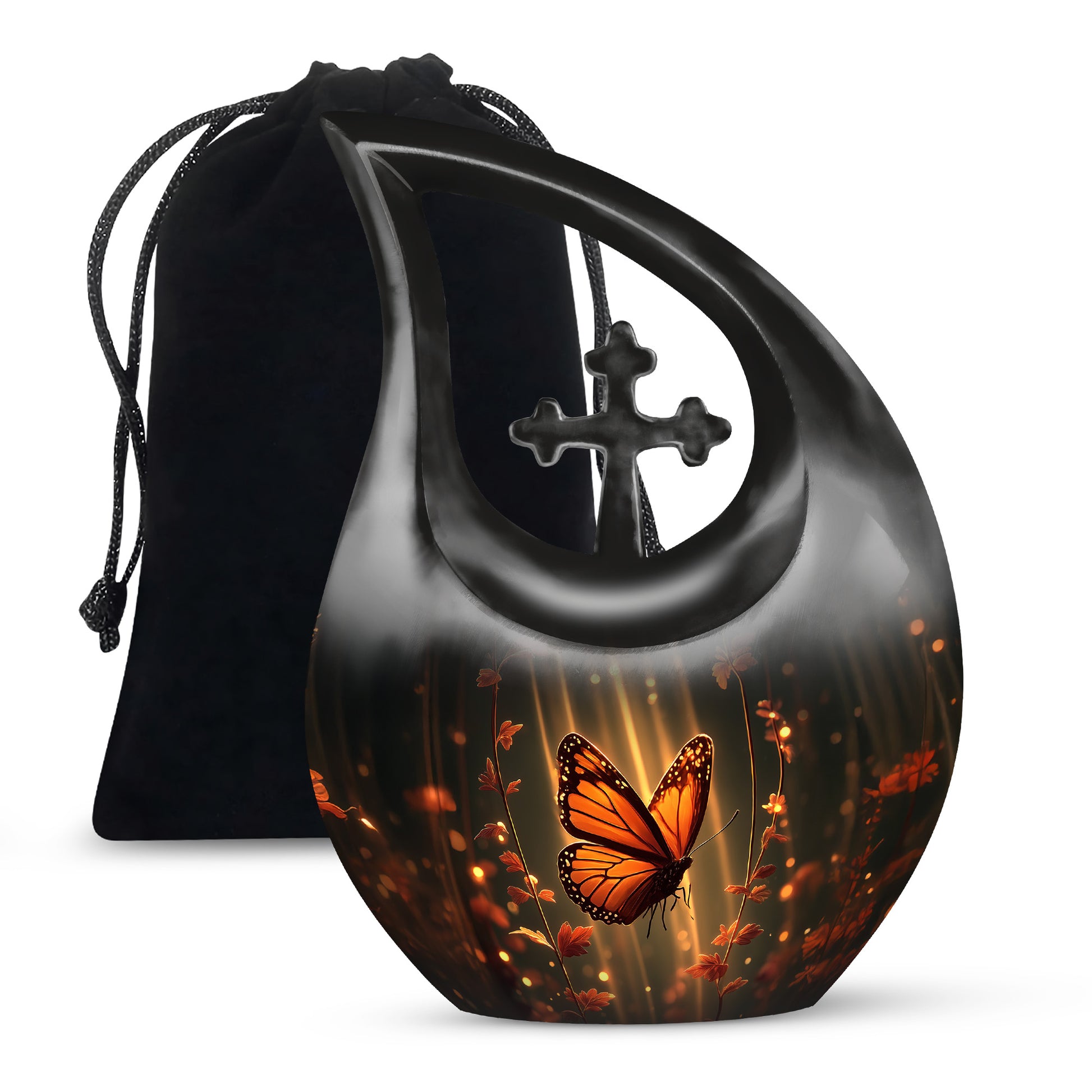 Monarch Butterfly Cremation Urn - Moonlit Butterfly Memorial Urns