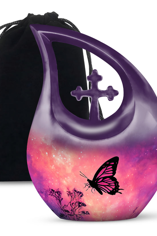 Pink Butterfly Funeral Urn - A Peaceful Tribute For Mom's Ashes
