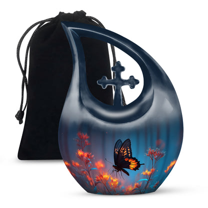 Majestic Butterfly Funeral Urn - Large Cremation Urn For Women