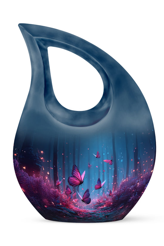 Personalized Refined Butterfly Cremation Urns - Blue 10-inch, 200 cu in - Yatskia
