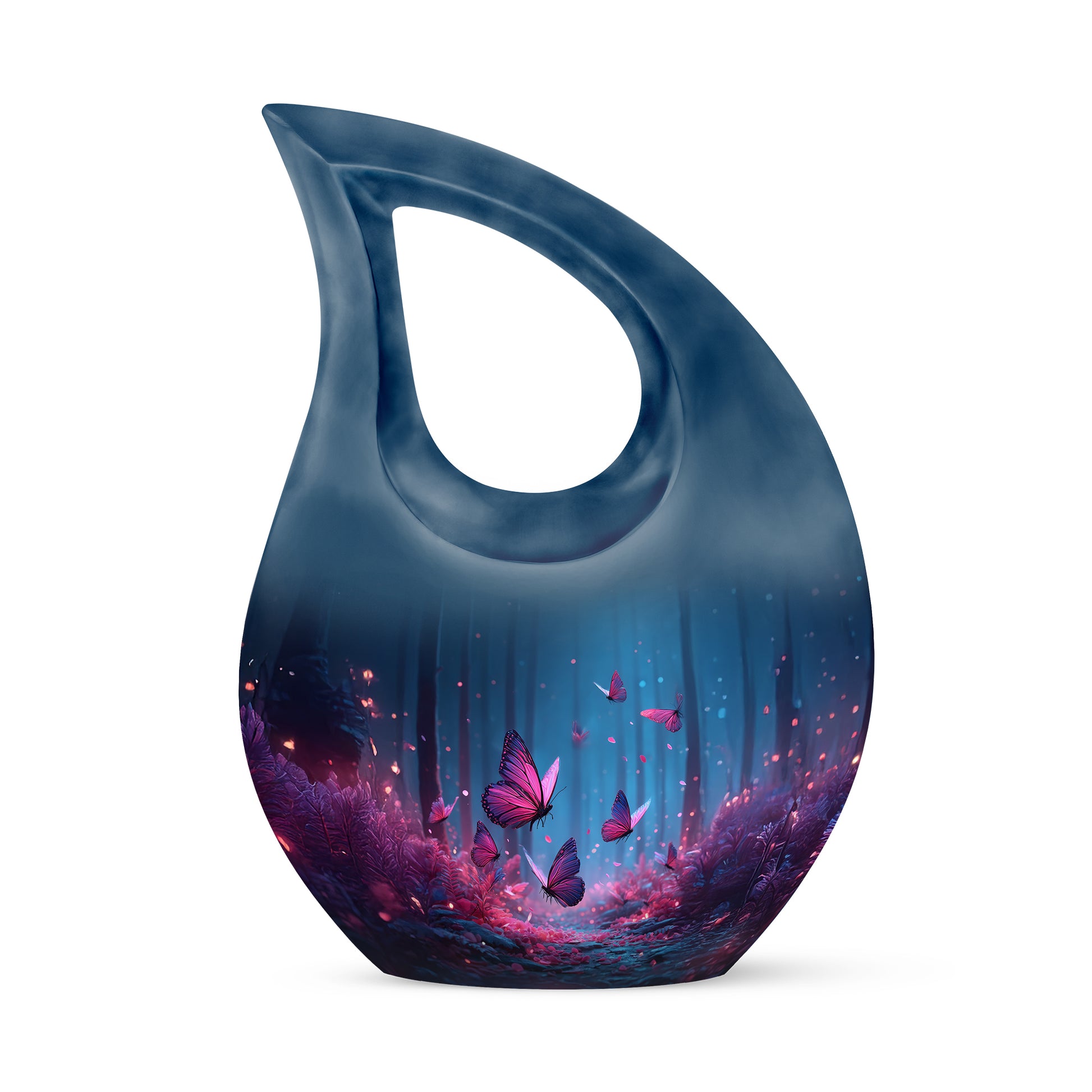 Personalized Refined Butterfly Cremation Urns - Blue 10-inch, 200 cu in - Yatskia