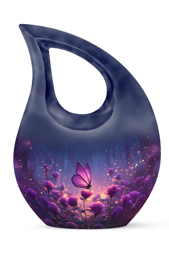 Blue Butterfly Cremation Urns - Enduring Journey 10-inch, 200 cu in - Yatskia