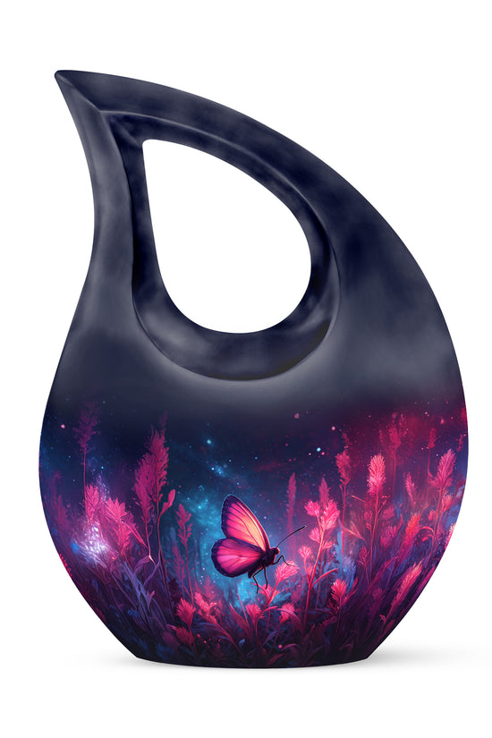 Distinguished Blue Butterfly Cremation Urn for Ashes - 10-inch, 200 cu in - Yatskia