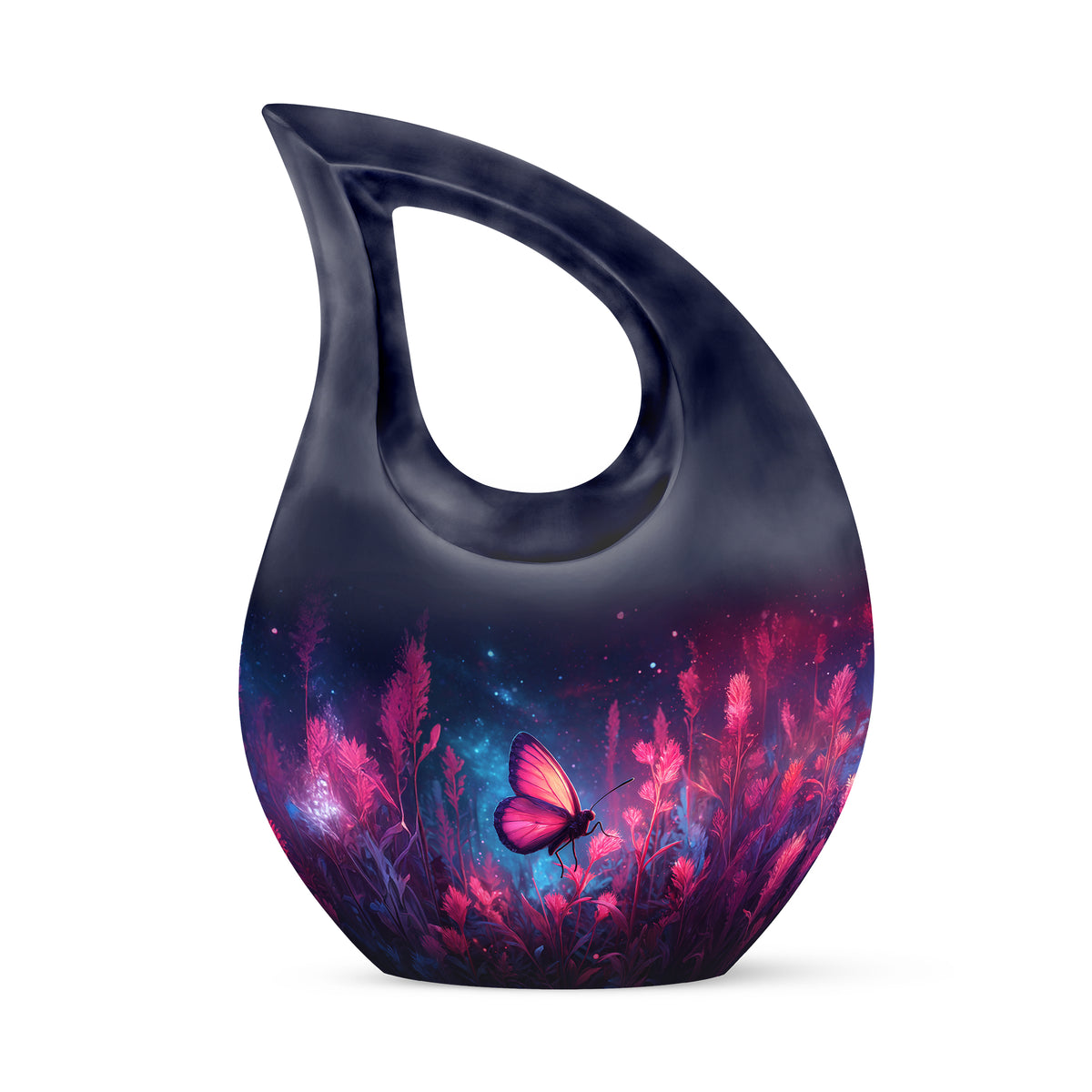 Distinguished Blue Butterfly Cremation Urn for Ashes - 10-inch, 200 cu in - Karyliz