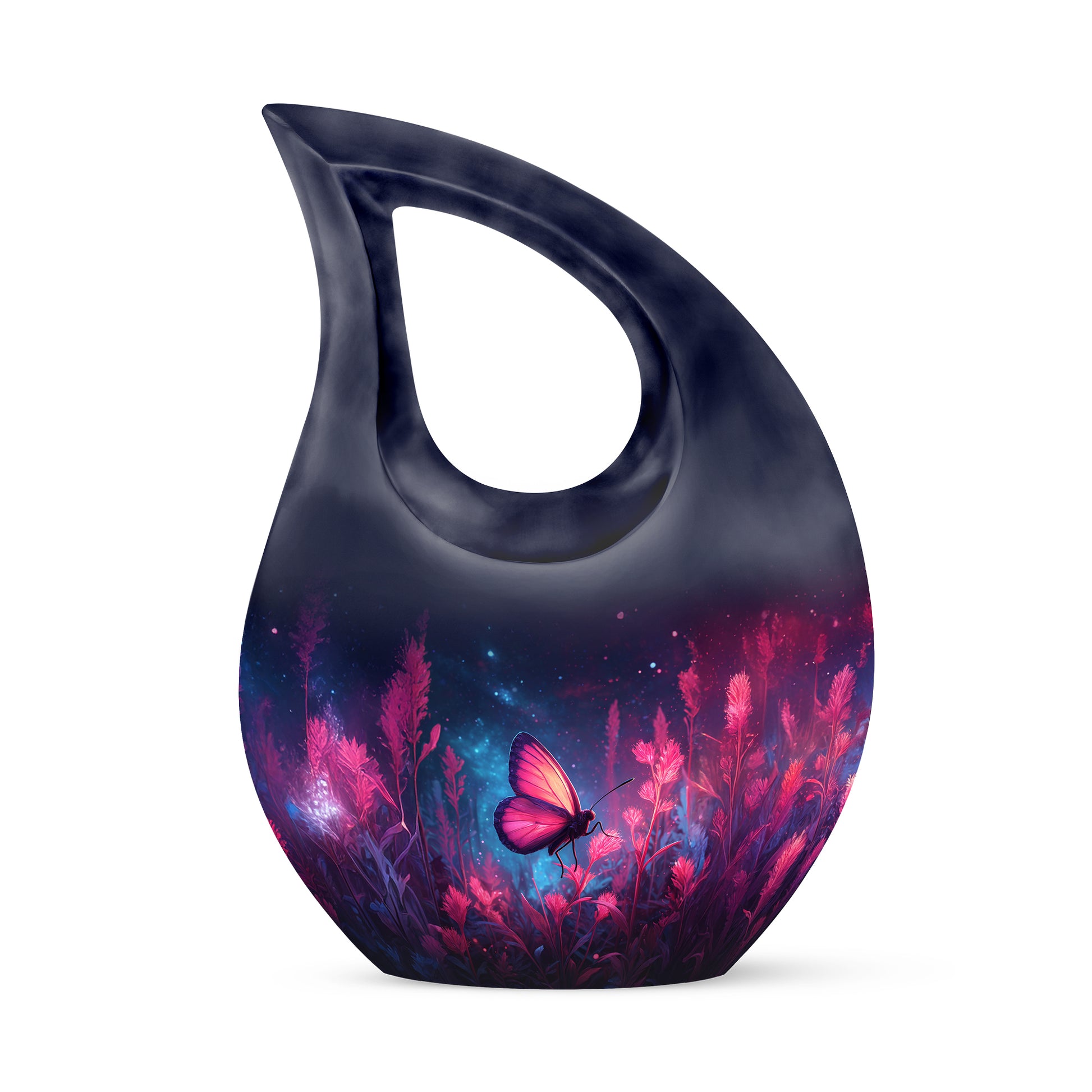 Distinguished Blue Butterfly Cremation Urn for Ashes - 10-inch, 200 cu in - Yatskia