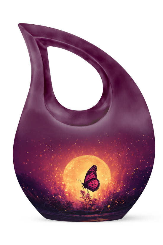 Radiant Butterfly Memorial Cremation Urns - Pink 10-inch, 200 cu in - Yatskia